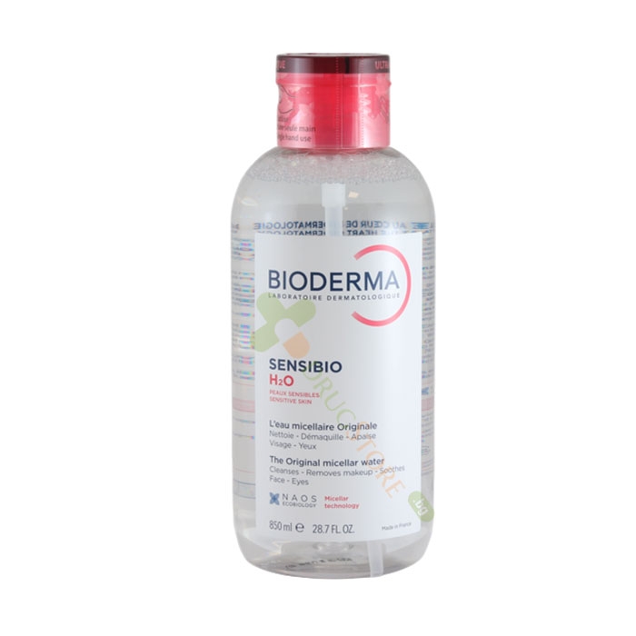 БИОДЕРМА СЕНСИБИО МИЦЕЛАРНА ВОДА ЗА ЧУВСТВИТЕЛНА КОЖА - ПОМПА 850 мл / BIODERMA SENSIBIO MICELLE SOLUTION FOR SENSITIVE SKIN