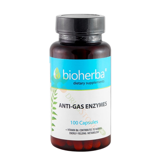 БИОХЕРБА АНТИ ГАЗ ЕНЗИМИ + ВИТАМИН B6 капсули 100 броя / BIOHERBA ANTI GAS ENZYMES + VITAMIN B6