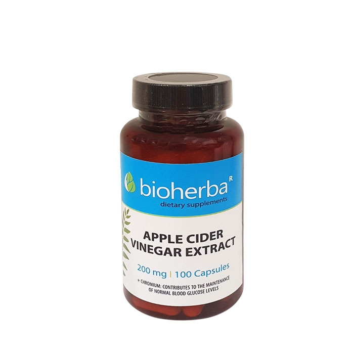 БИОХЕРБА ЯБЪЛКОВ ОЦЕТ ЕКСТРАКТ + ХРОМ капсули 100 броя / BIOHERBA APPLE VINEGAR EXTRACT + CHROMIUM