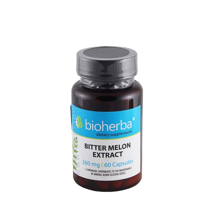 БИОХЕРБА ГОРЧИВ ПЪПЕШ + ХРОМ капсули 60 броя / BIOHERBA BITTER MELLON EXTRACT + CHROMIUM