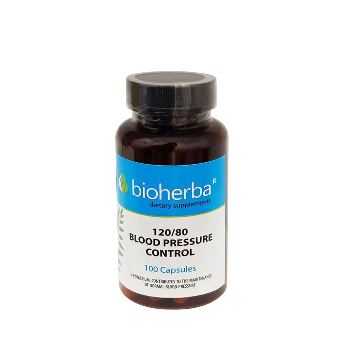 БИОХЕРБА 80 НА 120 + КАЛИЙ капсули 100 броя / BIOHERBA BLOOD PRESSURE CONTROL + POTASSIUM