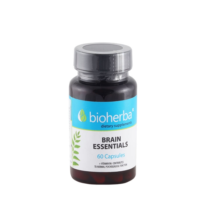 БИОХЕРБА ФОРМУЛА ЗА МОЗЪЧЕН ТОНУС + ВИТАМИН B6 капсули 60 броя / BIOHERBA BRAIN ESSENTIALS + VITAMIN B6