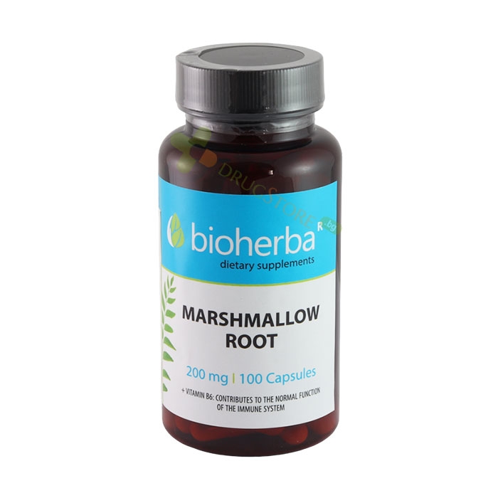 БИОХЕРБА БЯЛА РУЖА КОРЕН + ВИТАМИН B6 капсули 100 броя / BIOHERBA MARSHMELLOW ROOT + VITAMIN B6