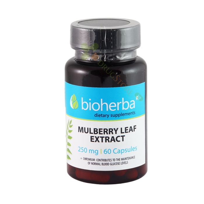 БИОХЕРБА ЧЕРНИЦА ЛИСТ ЕКСТРАКТ + ХРОМ капсули 60 броя / BIOHERBA MULLBERRY EXTRACT + CHROMIUM