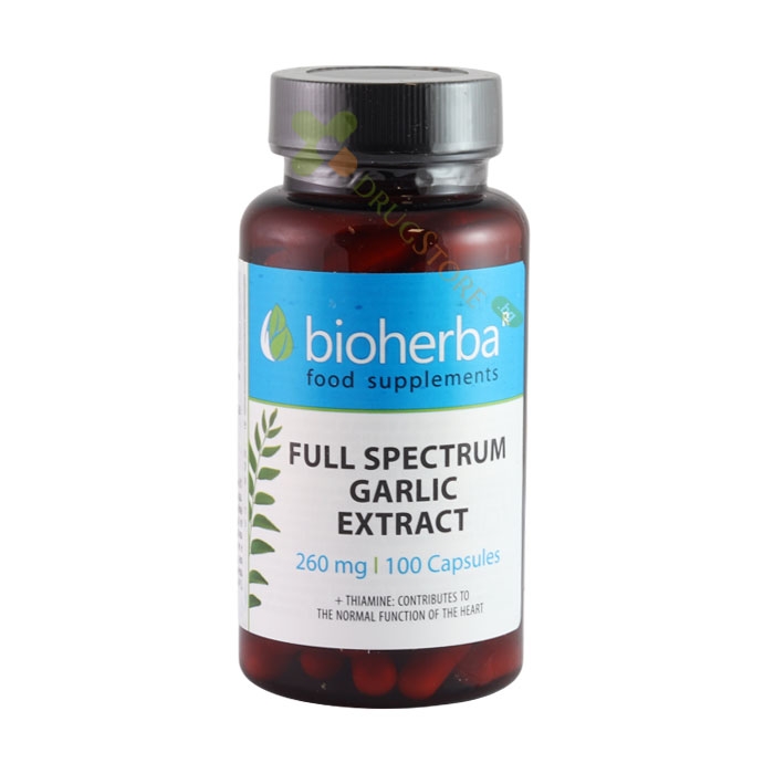 БИОХЕРБА ЧЕСЪН, ЕКСТРАКТ + ТИАМИН капсули 100 броя / BIOHERBA FULL SPECTRUM GARLIC EXTRACT + THIAMINE