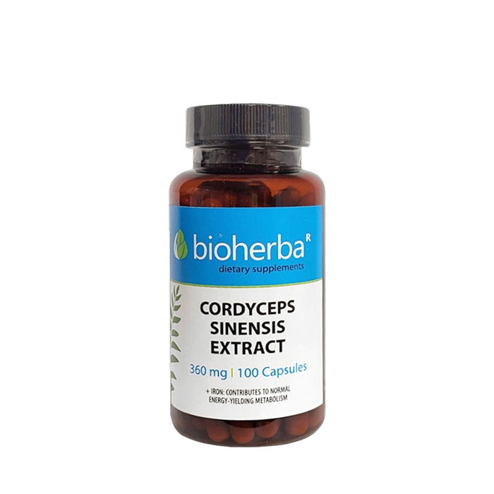 БИОХЕРБА КОРДИЦЕПС ЕКСТРАКТ + ЖЕЛЯЗО капсули 100 броя / BIOHERBA CORDYCEPS EXTRACT + IRON