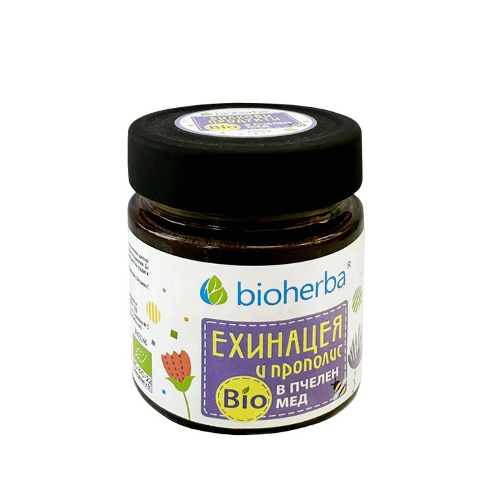 БИОХЕРБА ЕХИНАЦЕЯ И ПРОПОЛИС В БИО ПЧЕЛЕН МЕД 280 г / BIOHERBA ECHINACEA AND PROPOLIS IN BIO HONEY