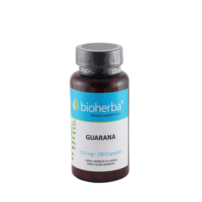 БИОХЕРБА ГУАРАНА + БИОТИН капсули 100 броя / BIOHERBA GUARANA + BIOTIN