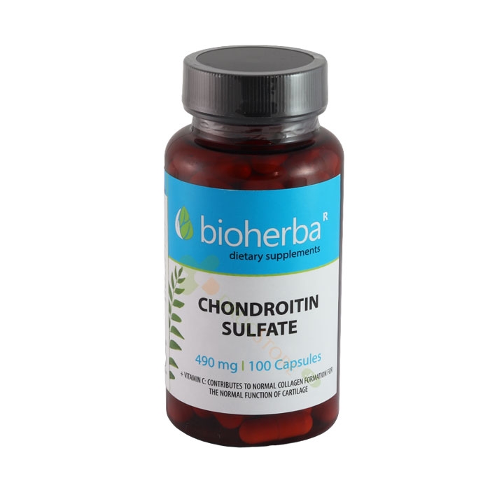 БИОХЕРБА ХОНДРОИТИН СУЛФАТ + ВИТАМИН C капсули 100 броя / BIOHERBA CHONDROITIN SULFATE + VITAMIN C