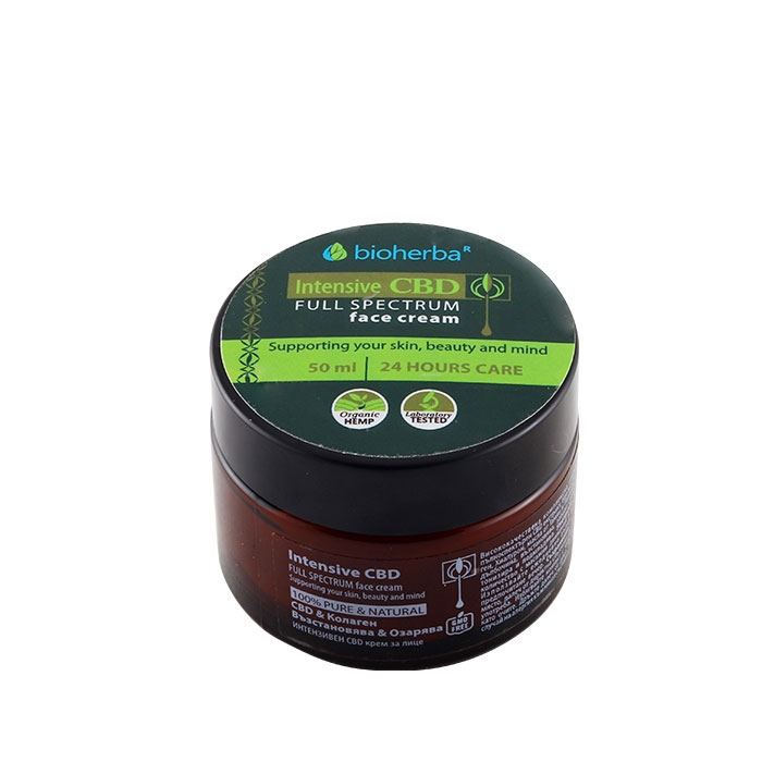 БИОХЕРБА ИНТЕНЗИВЕН CBD КРЕМ ЗА ЛИЦЕ 50 мл / BIOHERBA INTESIVE CBD FULL SPECTRUM FACE CREAM