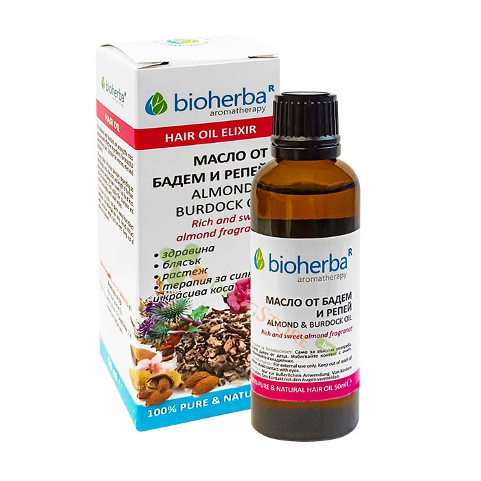 БИОХЕРБА МАСЛО ОТ БАДЕМ И РЕПЕЙ 50 мл / BIOHERBA ALMOND AND BURDOCK OIL