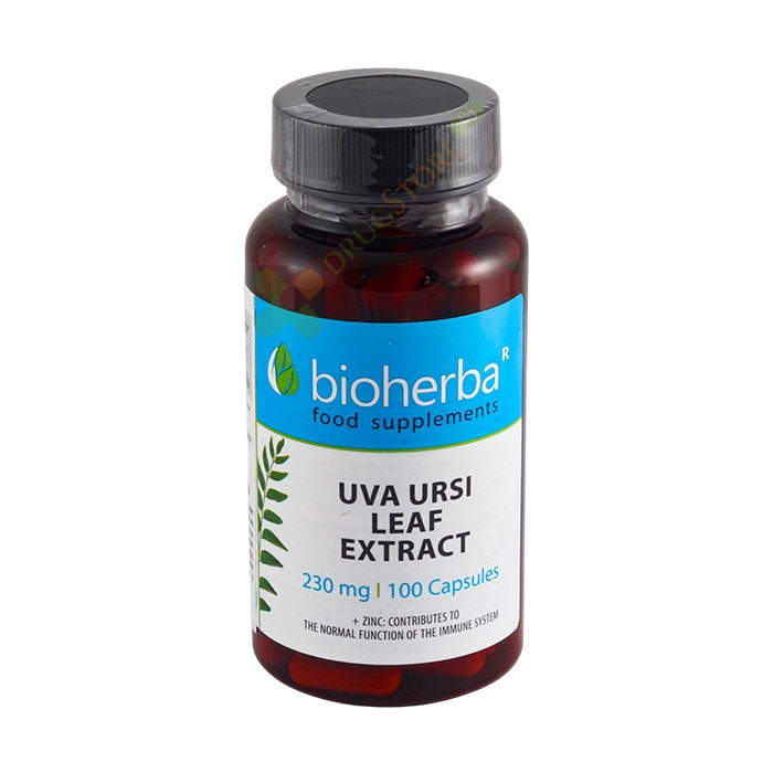 БИОХЕРБА МЕЧО ГРОЗДЕ ЕКСТРАКТ + ЦИНК капсули 100 броя / BIOHERBA UVA URSI LEAF EXTRACT + ZINC
