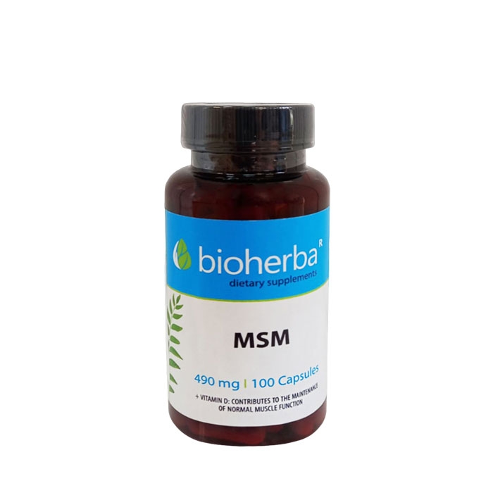 БИОХЕРБА МСМ + ВИТАМИН D капсули 100 броя / BIOHERBA MSM + VITAMIN D