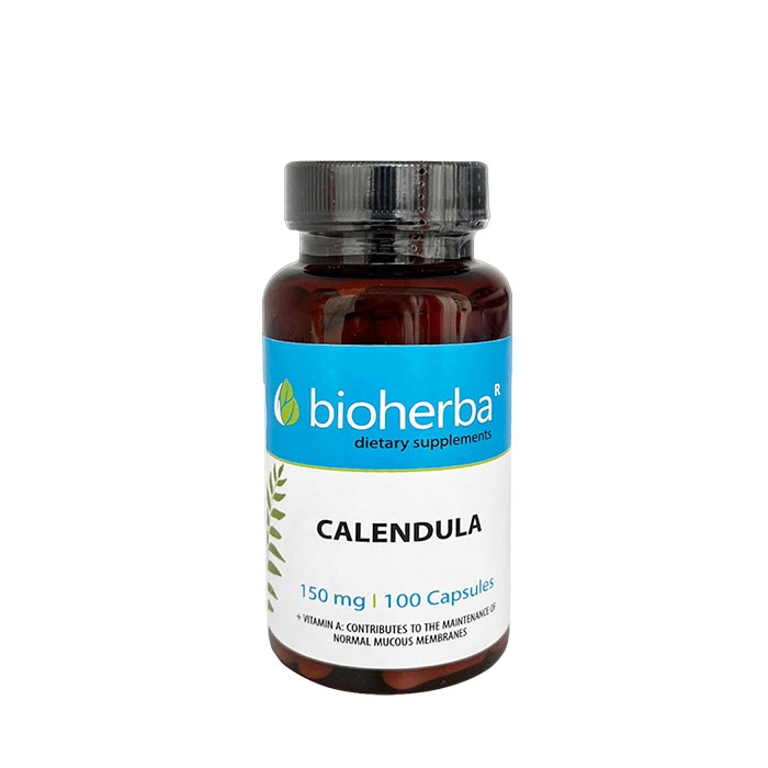 БИОХЕРБА НЕВЕН + ВИТАМИН A капсули 100 броя / BIOHERBA CALENDULA + VITAMIN A