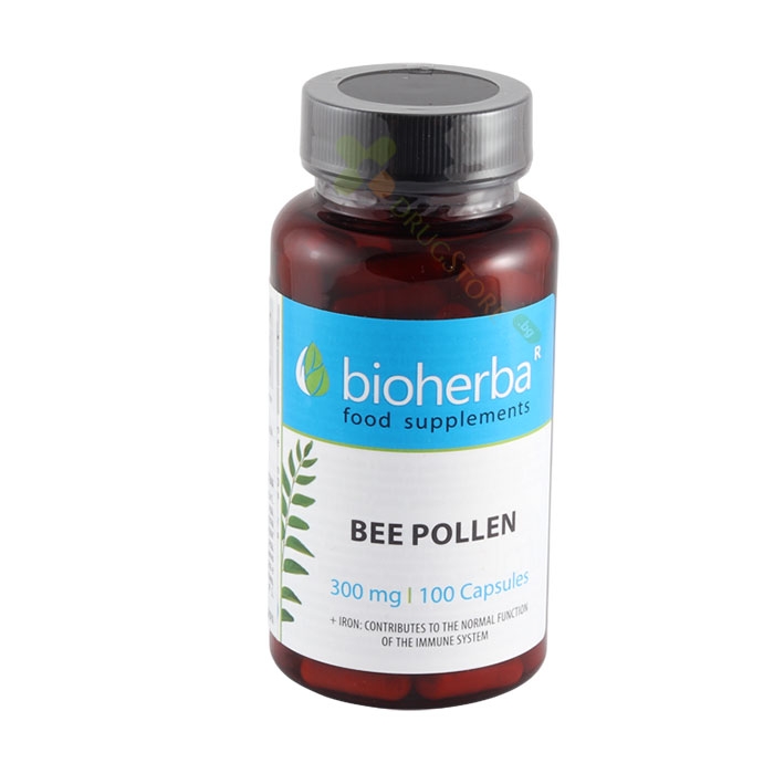 БИОХЕРБА ПЧЕЛЕН ПРАШЕЦ + ЖЕЛЯЗО капсули 100 броя / BIOHERBA BEE POLLEN + IRON