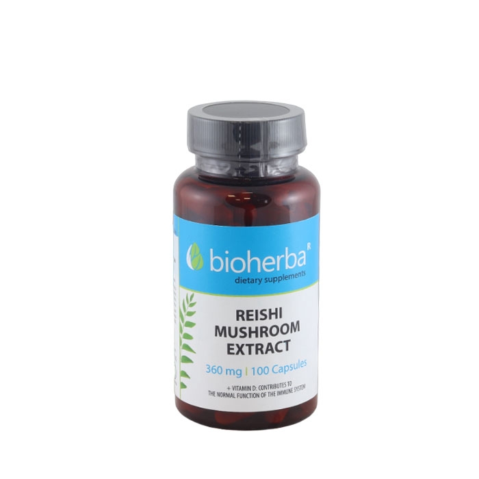 БИОХЕРБА РЕЙШИ ЕКСТРАКТ С ВИТАМИН D капсули 100 броя / BIOHERBA REISHI EXTRACT WITH VITAMIN D