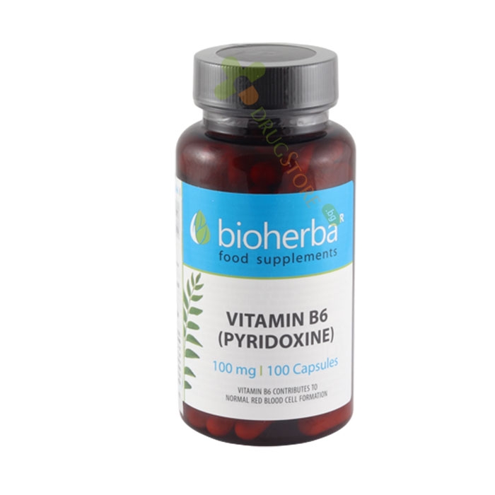 БИОХЕРБА ВИТАМИН B6 (ПИРИДОКСИН) капсули 100 мг 100 броя / BIOHERBA VITAMIN B6 (PYRIDOXINE)