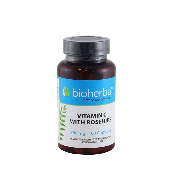 БИОХЕРБА ВИТАМИН C + ШИПКИ капсули 360 мг 100 броя / BIOHERBA VITAMIN C + ROSEHIPS