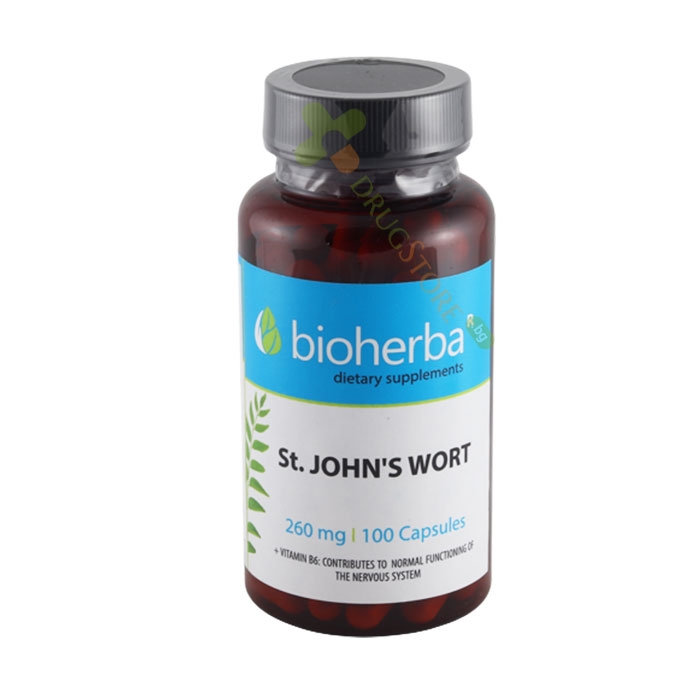 БИОХЕРБА ЖЪЛТ КАНТАРИОН + ВИТАМИН B6 капсули 100 броя / BIOHERBA ST. JOHN&#039;S WORT + VITAMIN B6