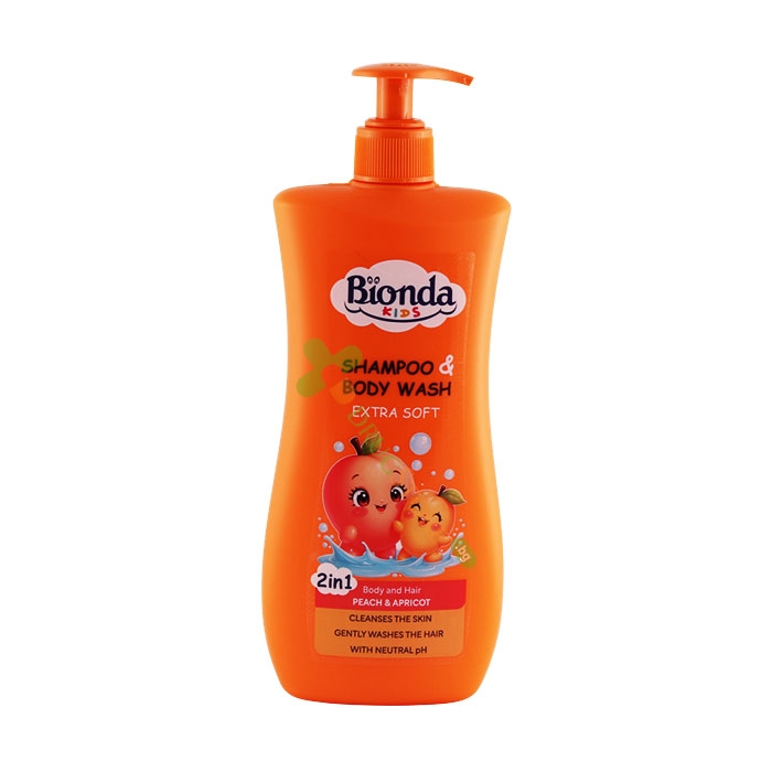 ШАМПОАН И ДУШ 2 В 1 ПРАСКОВА И КАЙСИЯ 500 мл / BIONDA SHAMPOO &amp; BODY WASH EXTRA SOFT PEACH &amp; APRICOT