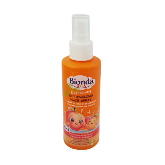 СПРЕЙ ЗА ЛЕСНО РАЗРЕСВАНЕ ПРАСКОВА И КАЙСИЯ 200 мл / BIONDA KIDS REFRESHING DETANGLING HAIR SPRAY PEACH &amp; APRICOT