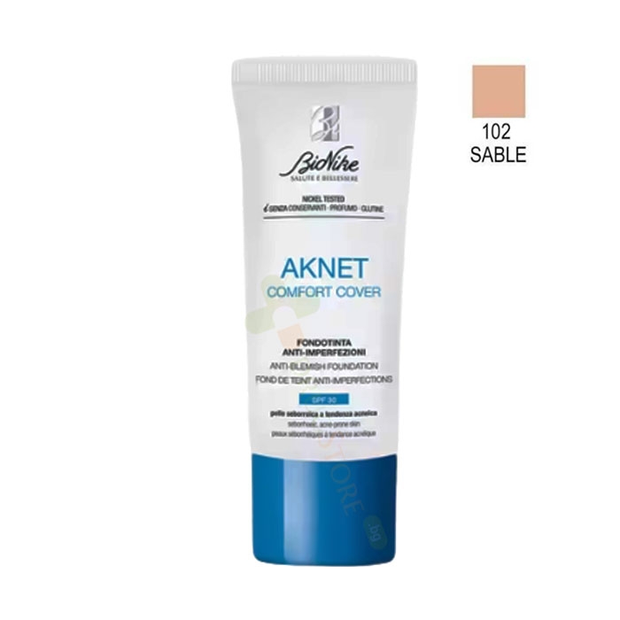 БИОНИКЕ AKNET ФОН ДЬО ТЕН ПРОТИВ НЕСЪВЪРШЕНСТВА НА КОЖАТА SPF30 102 30 мл / BIONIKE AKNET COMFORT COVER SPF30 102 sable