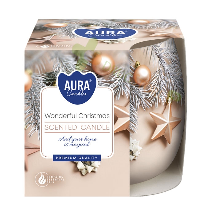 АРОМАТНА СВЕЩ В ЧАША ПРЕКРАСНА КОЛЕДА / BISPOL SCENTED CANDLE IN A GLASS WONDERFUL CHRISTMAS sn71s-52