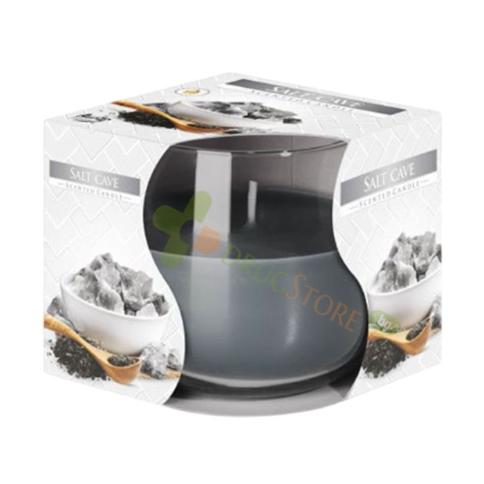СВЕЩ В ЧАША СОЛНА ГРИЖА / BISPOL CANDLE IN GLASS SALT CAVE