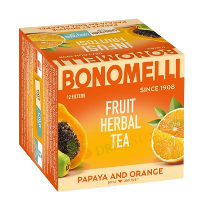 БОНОМЕЛИ ПЛОДОВ ЧАЙ ПАПАЯ И ПОРТОКАЛ филтър 12 броя / BONOMELLI TEA PAPAYA/ ORANGE filter bags