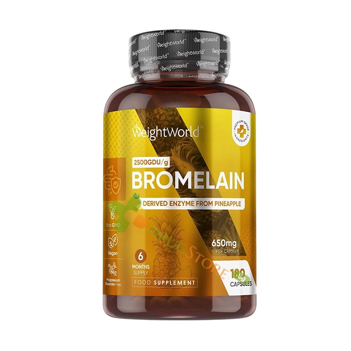 БРОМЕЛАИН капсули 180 броя / WEIGHT WORLD BROMELAIN