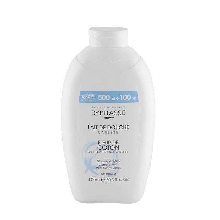 ДУШ КРЕМ CARESSE С ЦВЯТ ОТ ПАМУК 600 мл / BYPHASSE CARESSE SHOWER CREAM WITH COTTON FLOWER