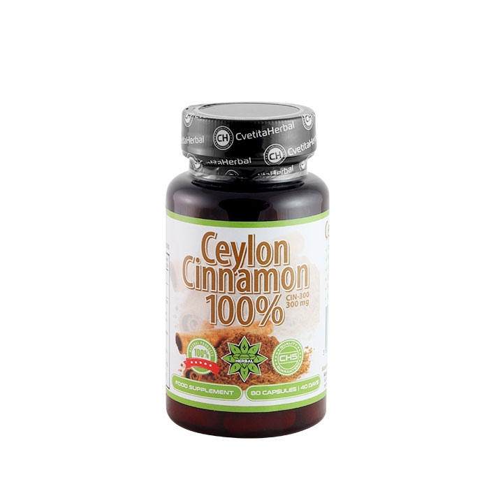 ЦЕЙЛОНСКА КАНЕЛА 100% капсули 80 броя / CVETITA CEYLON CINNAMON 100%