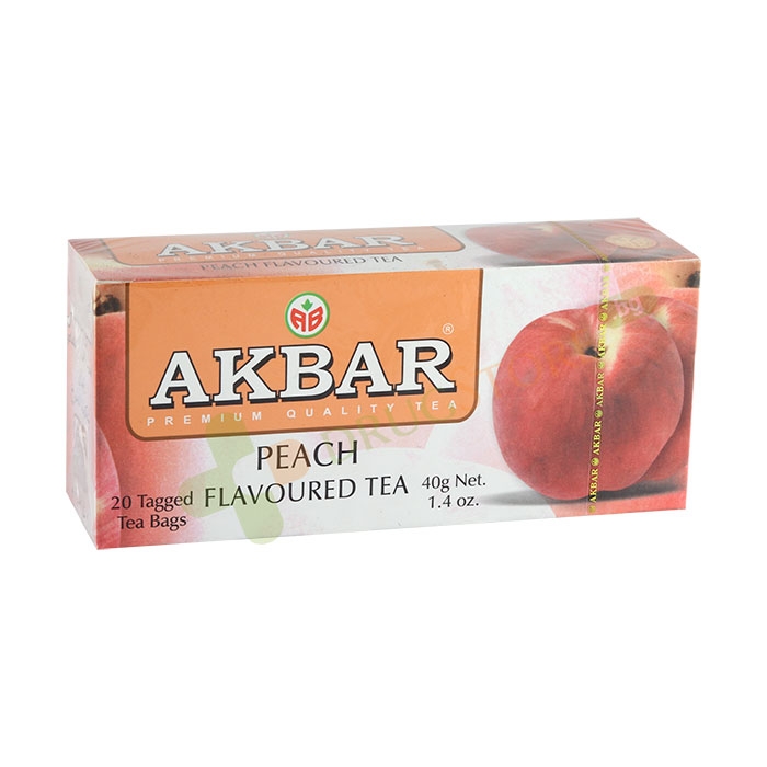 ЧЕРЕН ЧАЙ С АРОМАТ НА ПРАСКОВА АКБАР филтър 20 броя / AKBAR PEACH FLAVOURED BLACK TEA