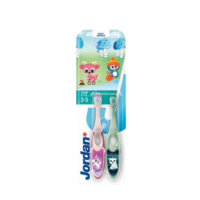 ЧЕТКА ЗА ЗЪБИ ДЖОРДАН ДУО СТЕП 2 ДЕТСКА 3-5 години 2 броя / JORDAN DUO STEP 2 KIDS TOOTHBRUSH 3-5 years