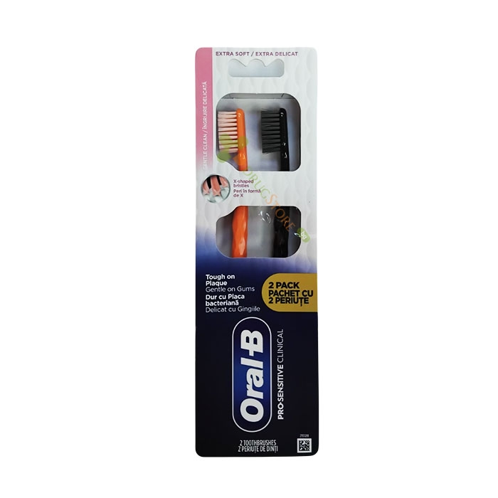 ЧЕТКА ЗА ЗЪБИ ОРАЛ - Б PRO SENSITIVE CLINICAL EXTRA SOFT 2 броя / PROCTER &amp; GAMBLE ORAL-B TOOTHBRUSH ORAL B PRO SENSITIVE CLINICAL EXTRA SOFT