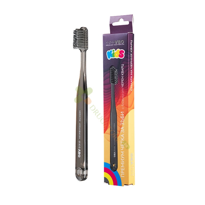 ЧЕТКА ЗА ЗЪБИ ЗА ДЕЦА VBO ПРЕМИУМ С ВЛАКНА ОТ ЧЕРЕН КВАРЦ / VBO PREMIUM KIDS TOOTHBRUSH WITH BLACK QUARTZ FIBERS
