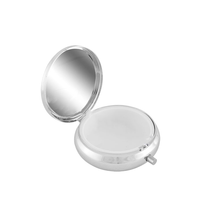 КРЪГЛА МЕТАЛНА КУТИЯ ЗА ЛЕКАРСТВА БЕЗ РАЗДЕЛИТЕЛ / ROUND METAL MEDICINE BOX WITHOUT DIVIDERS