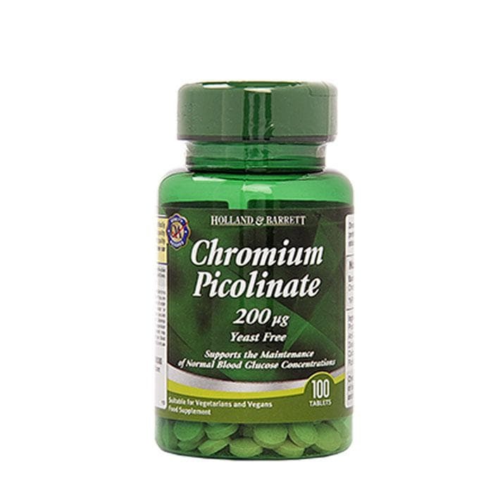ХРОМ ПИКОЛИНАТ таблетки 200 мкг 100 броя / HOLLAND BARRETT CHROMIUM PICOLINATE