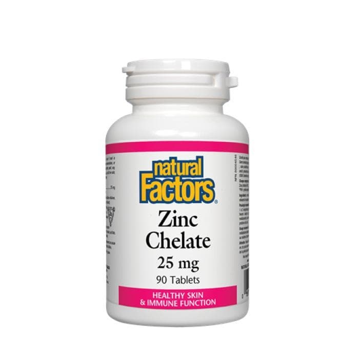 НАТУРАЛ ФАКТОРС ЦИНК ХЕЛAТ таблетки 25 мг 90 броя / NATURAL FACTORS ZINC CHELATE
