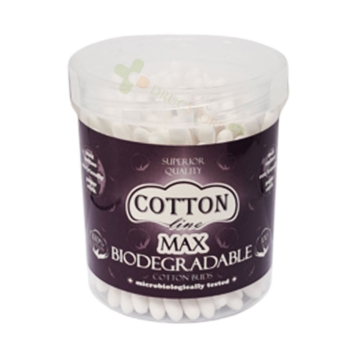 ТУПФИ COTTON LINE МАКС БИО * 100 КРЪГЛА КУТИЯ / COTTON LINE MAX BIO COTTON BUDS