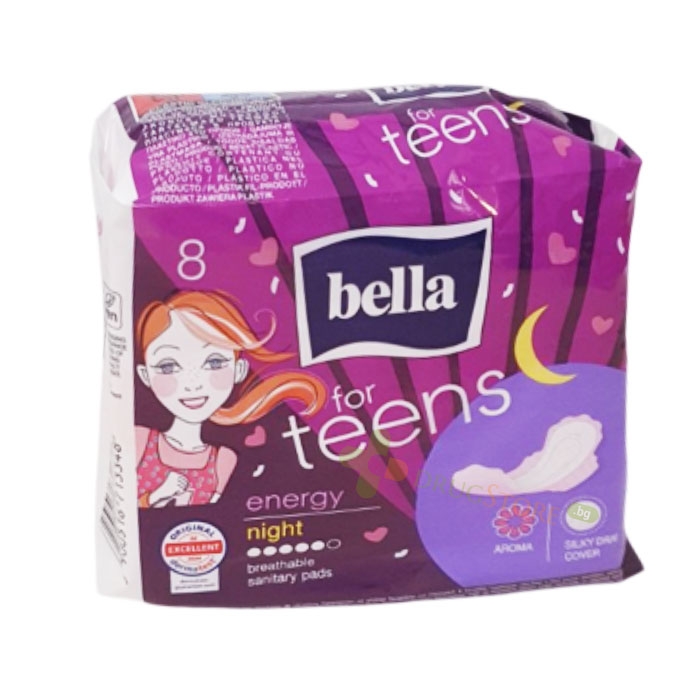 ДАМСКИ ПРЕВРЪЗКИ БЕЛЛА ФОР ТИЙНС ЕНЕРДЖИ НАЙТ АРОМА 8 броя / BELLA SANITARY PADS BELLA FOR TEENS ENERGY NIGHT AROMA