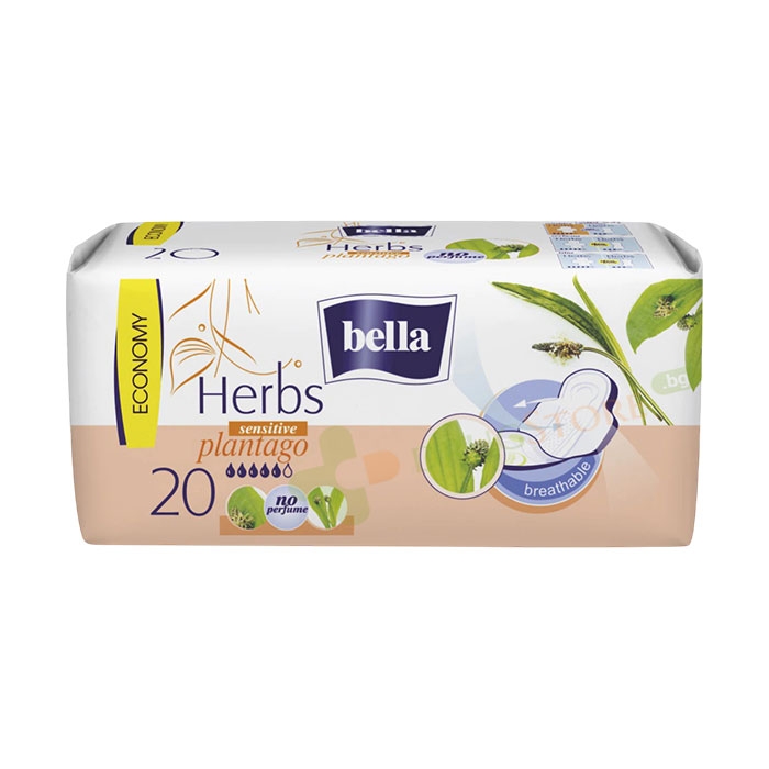 ДАМСКИ ПРЕВРЪЗКИ БЕЛЛА ХЕРБС ЖИВОВЛЯК СЕНЗИТИВ 20 броя / BELLA SANITARY NAPKINS HERBS PLANTAGO SENSITIVE