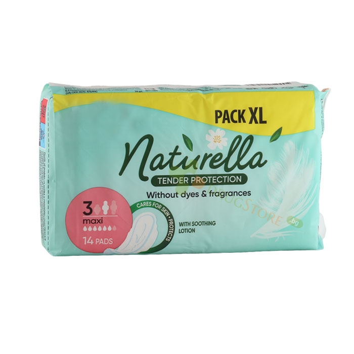 ДАМСКИ ПРЕВРЪЗКИ НАТУРЕЛА MAXI С УСПОКОЯВАЩ ЛОСИОН 14 броя / PROCTER &amp; GAMBLE NATURELLA MAXI SANITARY NAPKIN
