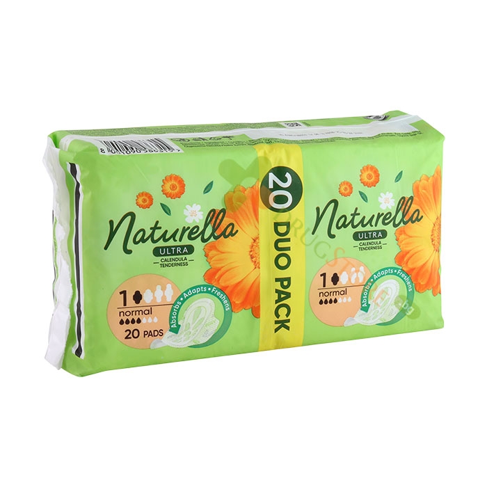 ДАМСКИ ПРЕВРЪЗКИ НАТУРЕЛА УЛТРА НОРМАЛ НЕВЕН 20 броя / PROCTER &amp; GAMBLE NATURELLA ULTRA NORMAL CALENDULA TENDERNESS SANITARY NAPKIN