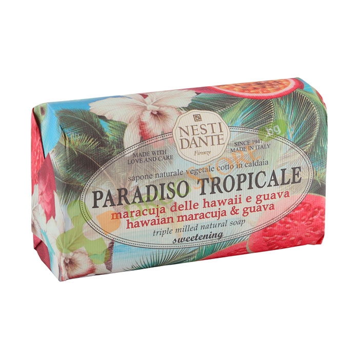 НАТУРАЛЕН САПУН ТРОПИЧЕСКИ РАЙ С МАРАКУЯ И ГУАВА 250 г / NESTI DANTE PARADISO TROPICALE NATURAL SOAP HAWAIIAN MARACUJA &amp; GUAVA
