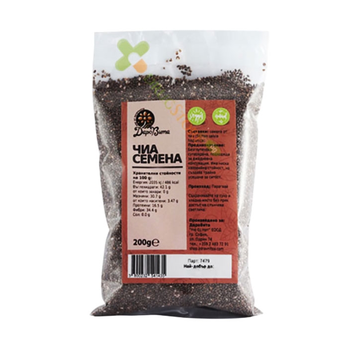 ДАРОВИТА ЧИА СЕМЕНА 200 г / DAROVITA CHIA SEEDS