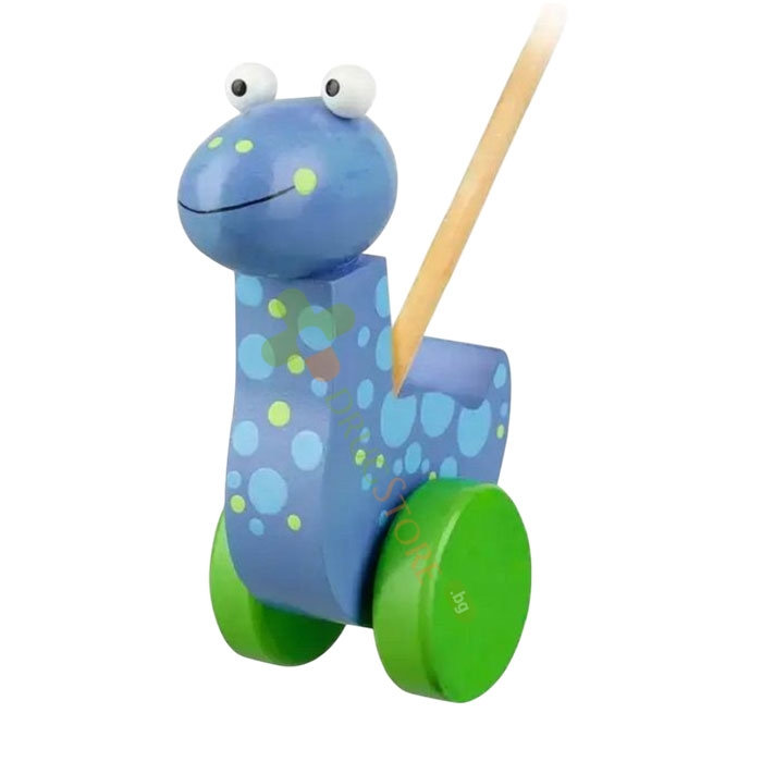 ДЪРВЕНА БУТАЛКА ДИПЛОДОК / ORANGE TREE TOYS DIPLODOCUS PUSH ALONG