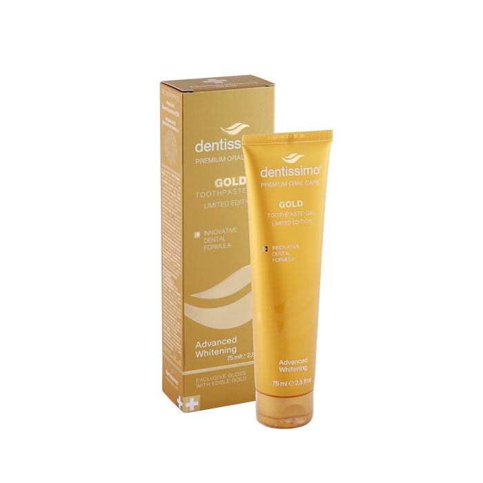ИЗБЕЛВАЩА ПАСТА ЗА ЗЪБИ ДЕНТИСИМО ГОЛД 75 мл / DENTISSIMO ТOOTHPASTE GOLD-ADVANCED WHITENING