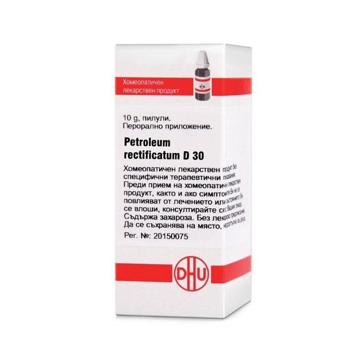 ПЕТРОЛЕУМ РЕКТИФИКАТУМ D30 пилули 10 гр. / DHU-ARZNEIMITTEL PETROLEUM RECTIFICATUM D30 pillules 10 gr.