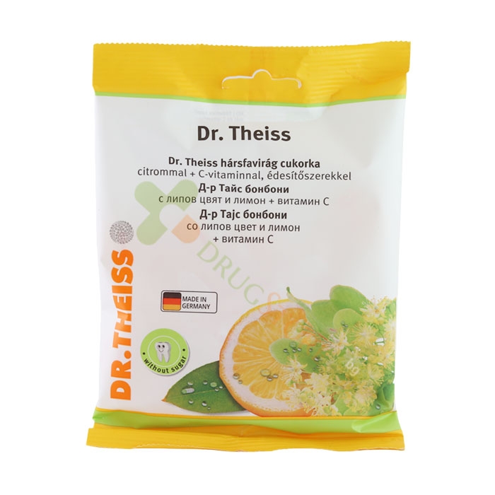 ДОКТОР ТАЙС БОНБОНИ С ЛИПОВ ЦВЯТ И ЛИМОН + ВИТАМИН C 26 броя / NATUR PRODUKT DR. THEISS CANDIES WITH LINDEN AND LEMON + VITAMIN C